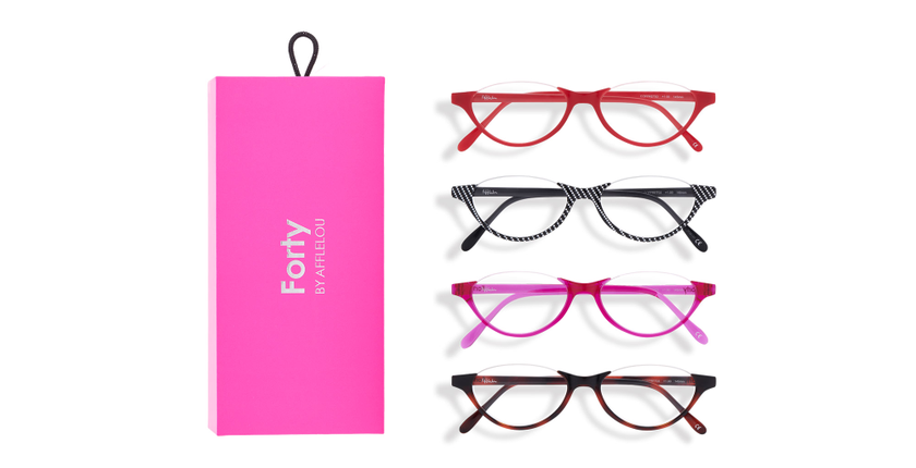 LUNETTES DE VUE COFFRET03 rose - Vue de face