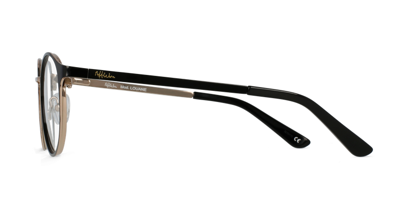 Óculos graduados criança LOUANE bk (Tchin-Tchin +1€) preto/dourado - Vista lateral