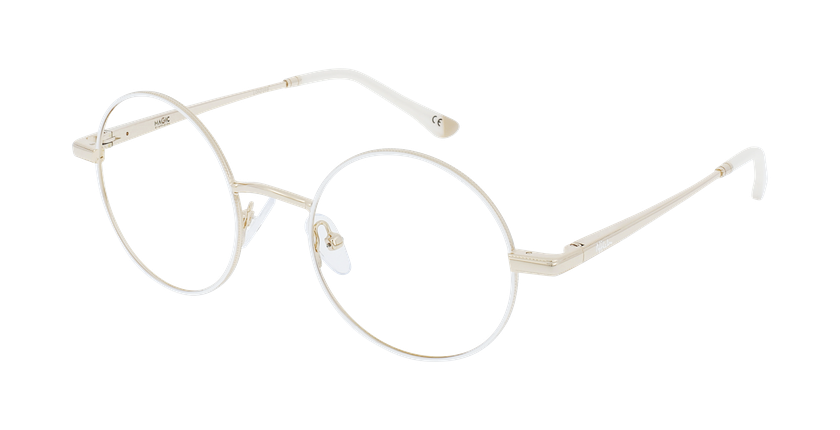 Óculos graduados MAGIC 96 WH branco/dourado - vue de 3/4