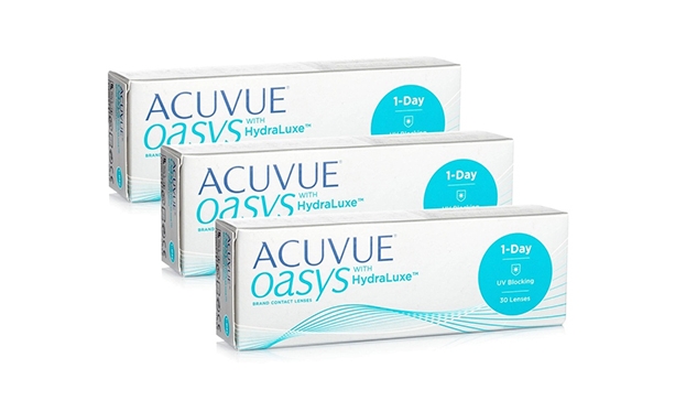Lentilles de contact Acuvue® Oasys® 1 Day with Hydraluxe™ 90L - Vue de face