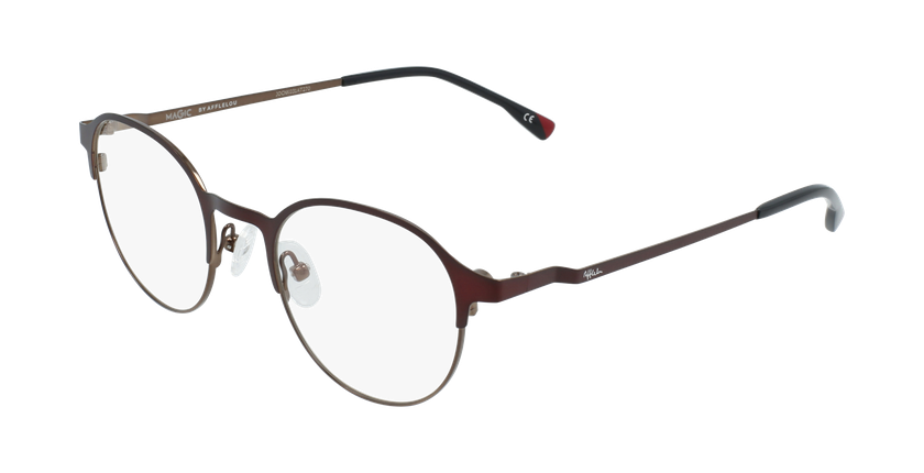 Óculos graduados homem MAGIC 53 BLUEBLOCK - BLOQUEIO LUZ AZUL vermelho/castanho - vue de 3/4