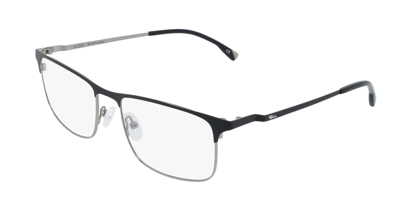 Óculos graduados homem MAGIC 51 BLUEBLOCK - BLOQUEIO LUZ AZUL preto/cinzento - vue de 3/4