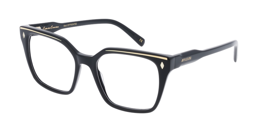 LUNETTES DE VUE femme CARACTERES FIL D'OR EFFRONTEE noir - Vue de face