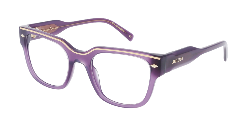 LUNETTES DE VUE femme CARACTERES FIL D'OR AUDACIEUSE violet - Vue de face