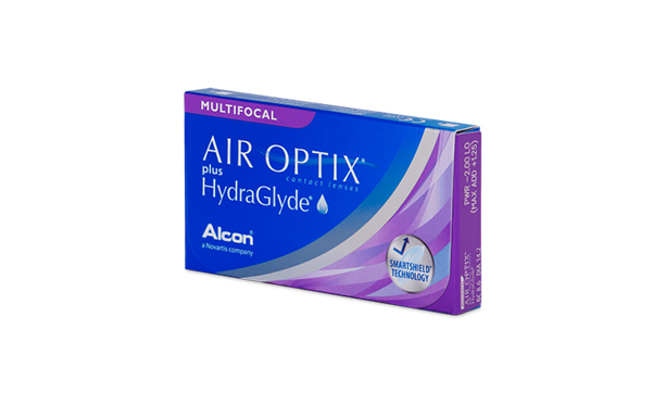 Lentilles de contact Air Optix Plus Hydraglyde Multifocal 6L - Vue de face