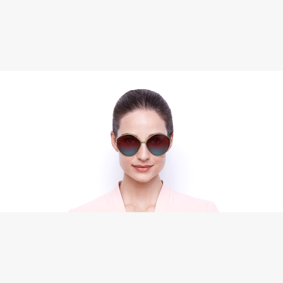 Lunettes de soleil femme DIORSOCIETY4 dorée/écaille - Vue de face