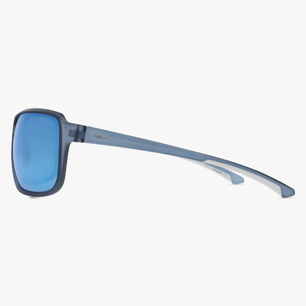 LUNETTES DE SOLEIL homme MASON bleu foncé mat/blanc - Vue de face