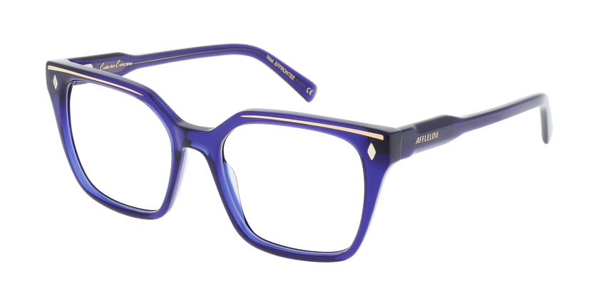 LUNETTES DE VUE femme CARACTERES FIL D'OR EFFRONTEE bleu - Vue de face