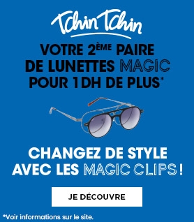 Offre Tchin Tchin la deuxième paire de lunettes Magic pour 1DH