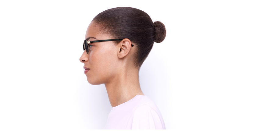 LUNETTES DE SOLEIL femme ROMY noir/doré - Vue de côté