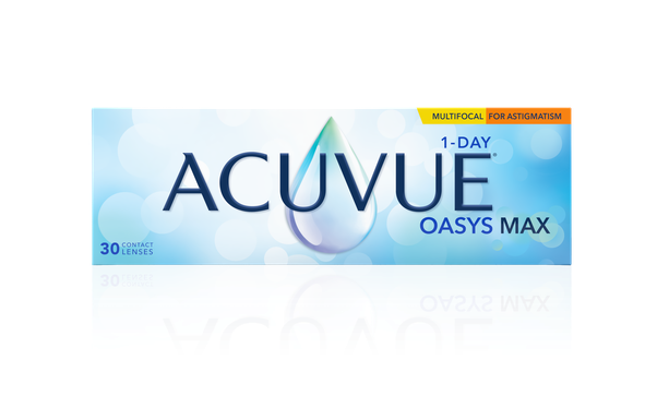 Lentilles de contact Acuvue Oasys Max 1D Multifocal for Astigmatism Med 30L - Vue de face