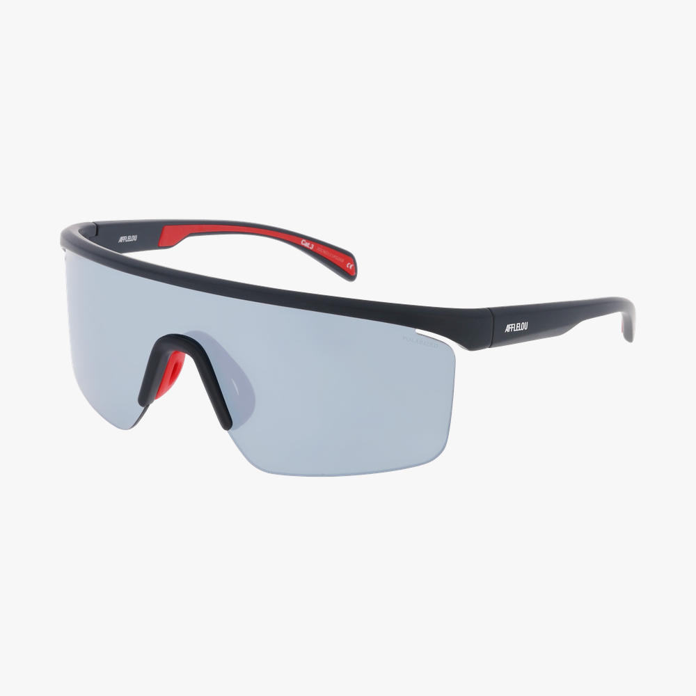 LUNETTES DE SOLEIL CANYON POLARIZED noir/rouge - Vue de face