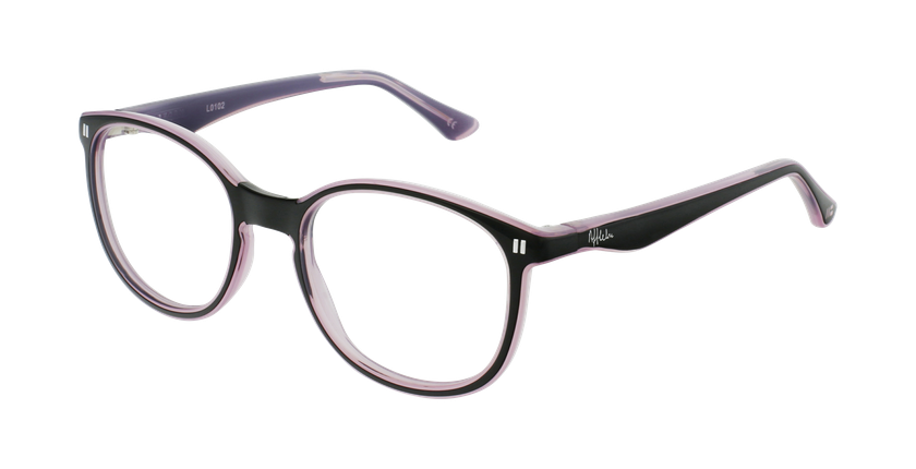 Óculos graduados criança REFORM TEENAGER (J5 BKPK) preto/violeta - vue de 3/4
