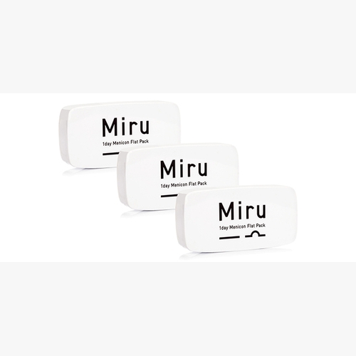 Lentilles de contact Miru 1day Menicon Flat Pack - 3*30 - Vue de face