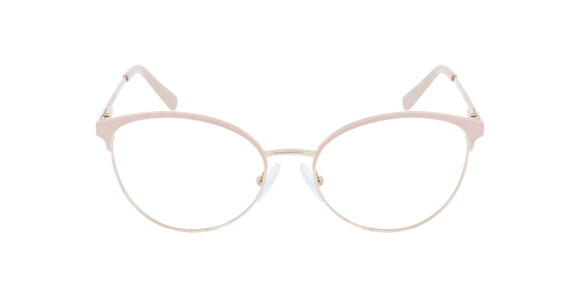 Óculos graduados senhora FAUSTINE PK (TCHIN-TCHIN +1€) rosa/dourado - Vista de frente