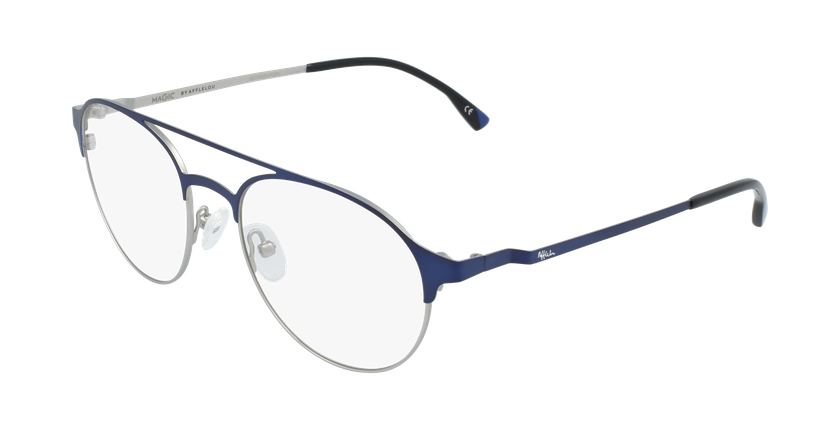 Óculos graduados homem MAGIC 52 BLUEBLOCK - BLOQUEIO LUZ AZUL azul/prateado - vue de 3/4