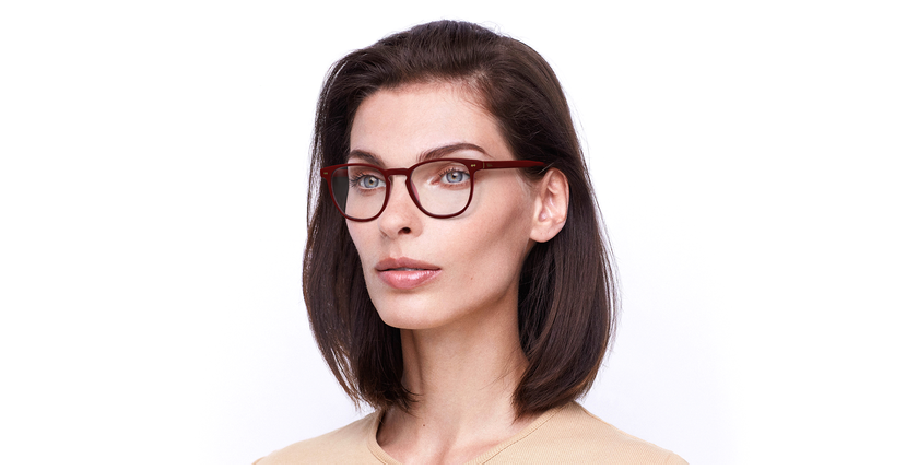 LUNETTES DE VUE femme LILA rouge - Vue de face