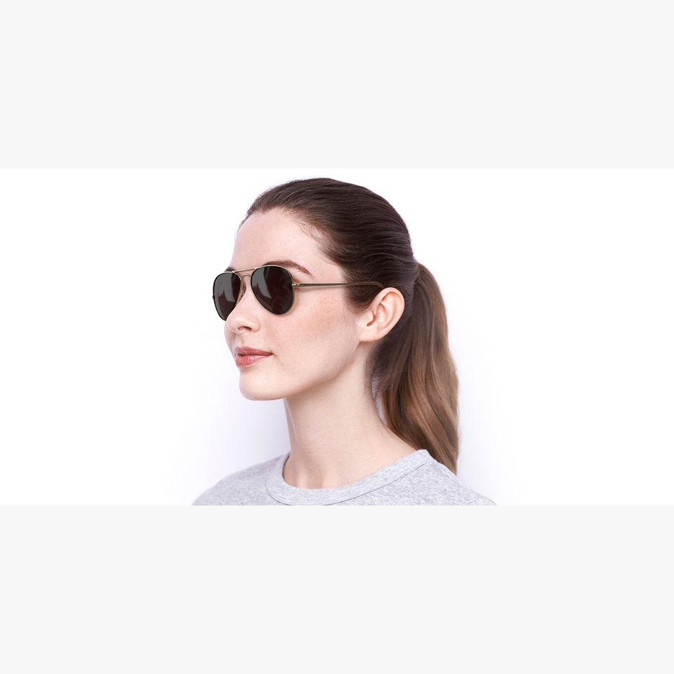 Lunettes de soleil 0RB3689 dorée - Vue de 3/4