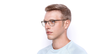 LUNETTES DE VUE homme ARGON marron/doré - vue de 3/4