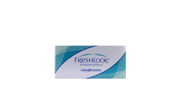 Lentilles de contact FreshLook Dimensions Green 2L (sans correction) - Vue de face