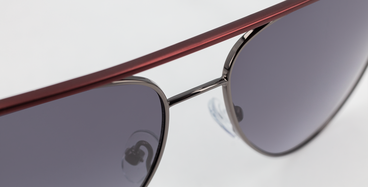 LUNETTES DE SOLEIL homme LISANDRO gris/rouge