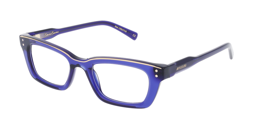 LUNETTES DE VUE femme CARACTERES FIL D'OR CREATIVE bleu - Vue de face