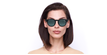 Óculos de sol senhora SLALOM POLARIZED BK preto/turquesa - Vista de frente