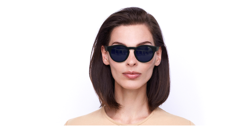 Óculos de sol senhora SLALOM POLARIZED BK preto/azul - Vista de frente
