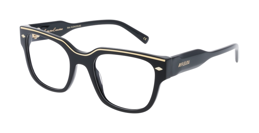 LUNETTES DE VUE femme CARACTERES FIL D'OR AUDACIEUSE noir - Vue de face