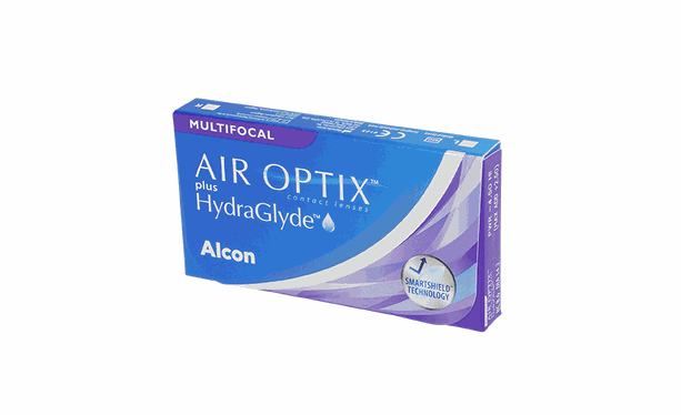 Lentilles de contact Air Optix plus HydraGlyde Multifocal 3 L - Vue de face