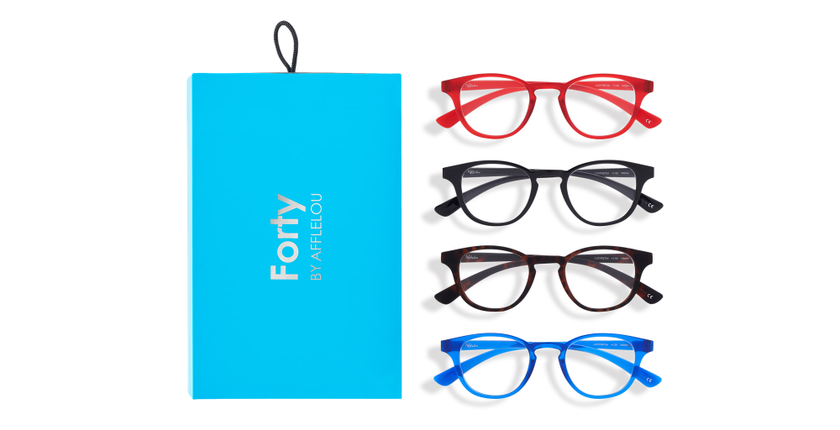 LUNETTES DE VUE COFFRET04 bleu - Vue de face