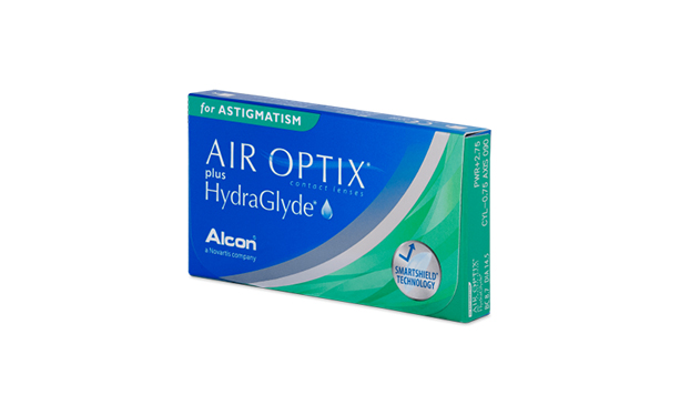 Lentilles de contact Air Optix Plus Hydraglyde For Astigmatism 3L - Vue de face