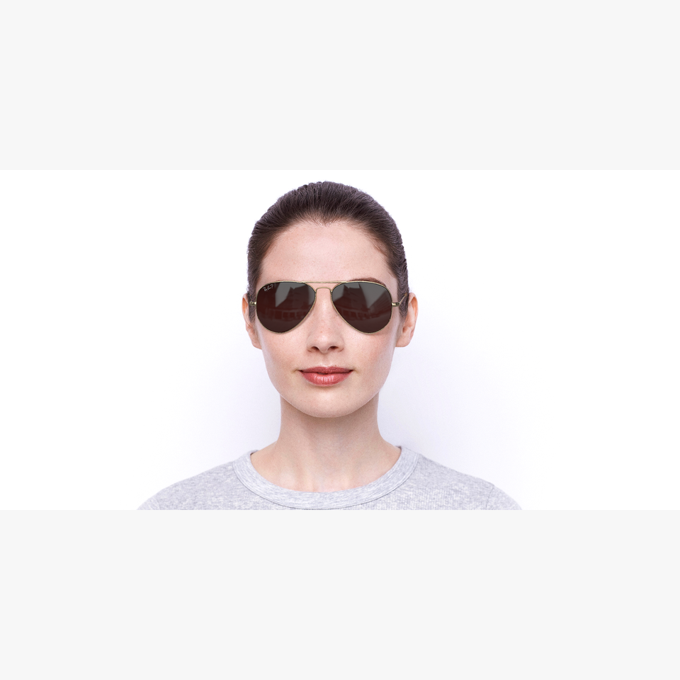 Lunettes de soleil 0RB3689 dorée - Vue de face