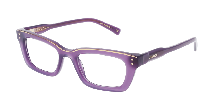 LUNETTES DE VUE femme CARACTERES FIL D'OR CREATIVE violet - Vue de face