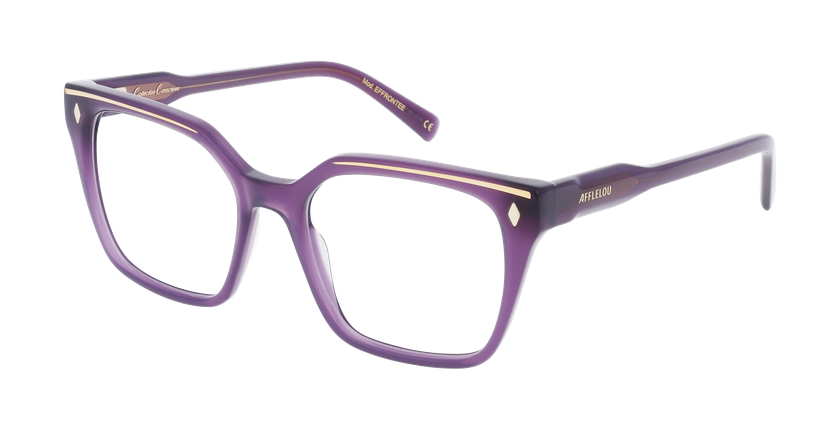 LUNETTES DE VUE femme CARACTERES FIL D'OR EFFRONTEE violet - Vue de face