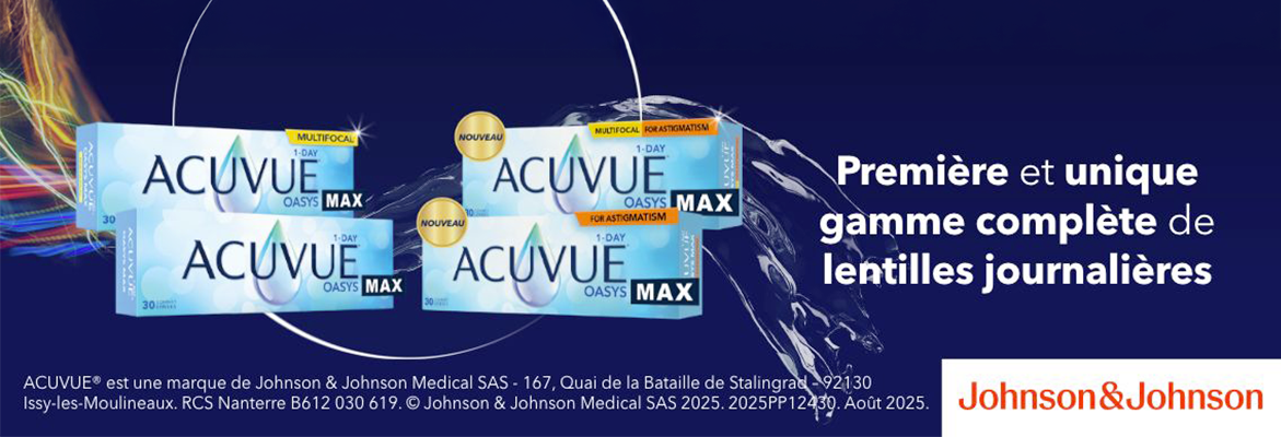 Bannière lentilles de contact trade acuvue oasys max