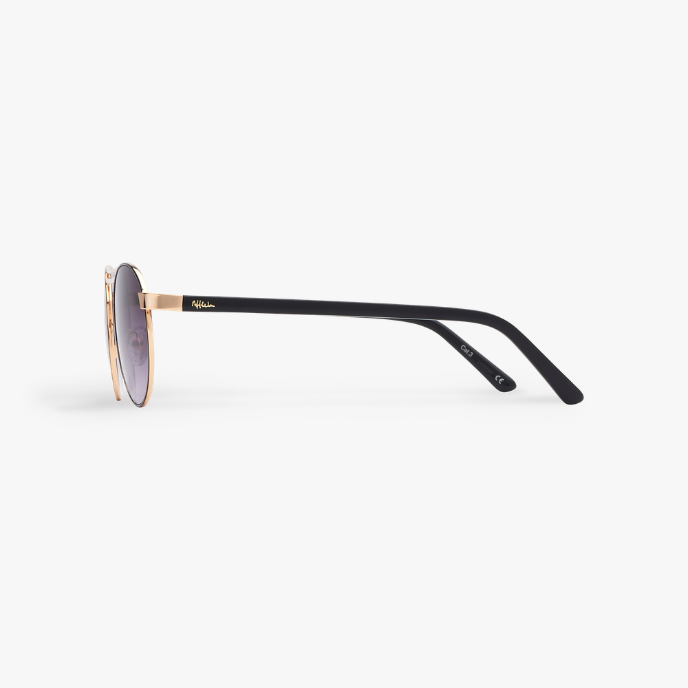 LUNETTES DE SOLEIL femme ROMY noir/doré - Vue de côté