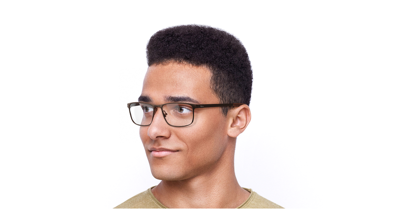 Óculos graduados homem Germain br (Tchin-Tchin +1€) castanho - vue de 3/4