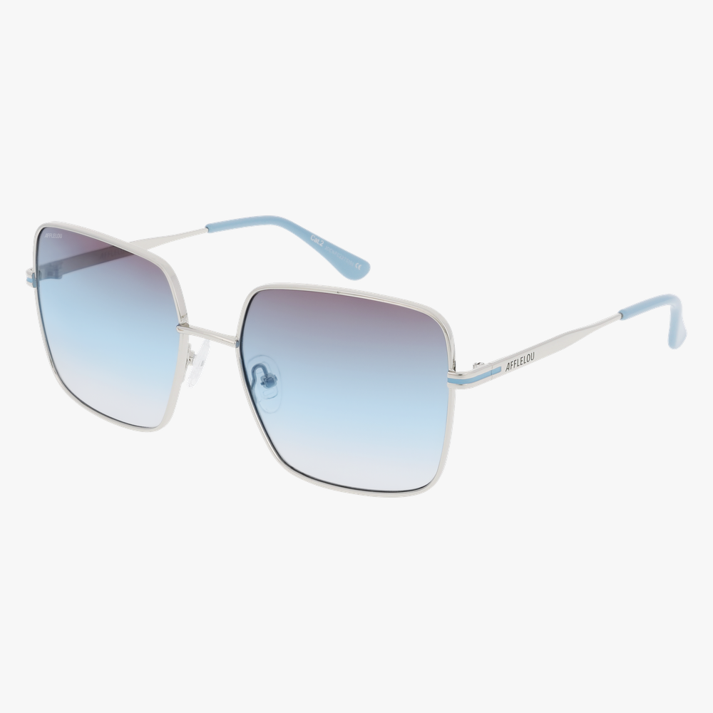 LUNETTES DE SOLEIL femme ESTELA argenté/bleu - Vue de face