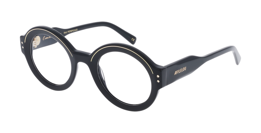 LUNETTES DE VUE CARACTERES FIL D'OR PERSPICACE noir - Vue de face