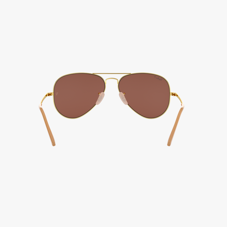Lunettes de soleil 0RB3689 dorée - Vue de face