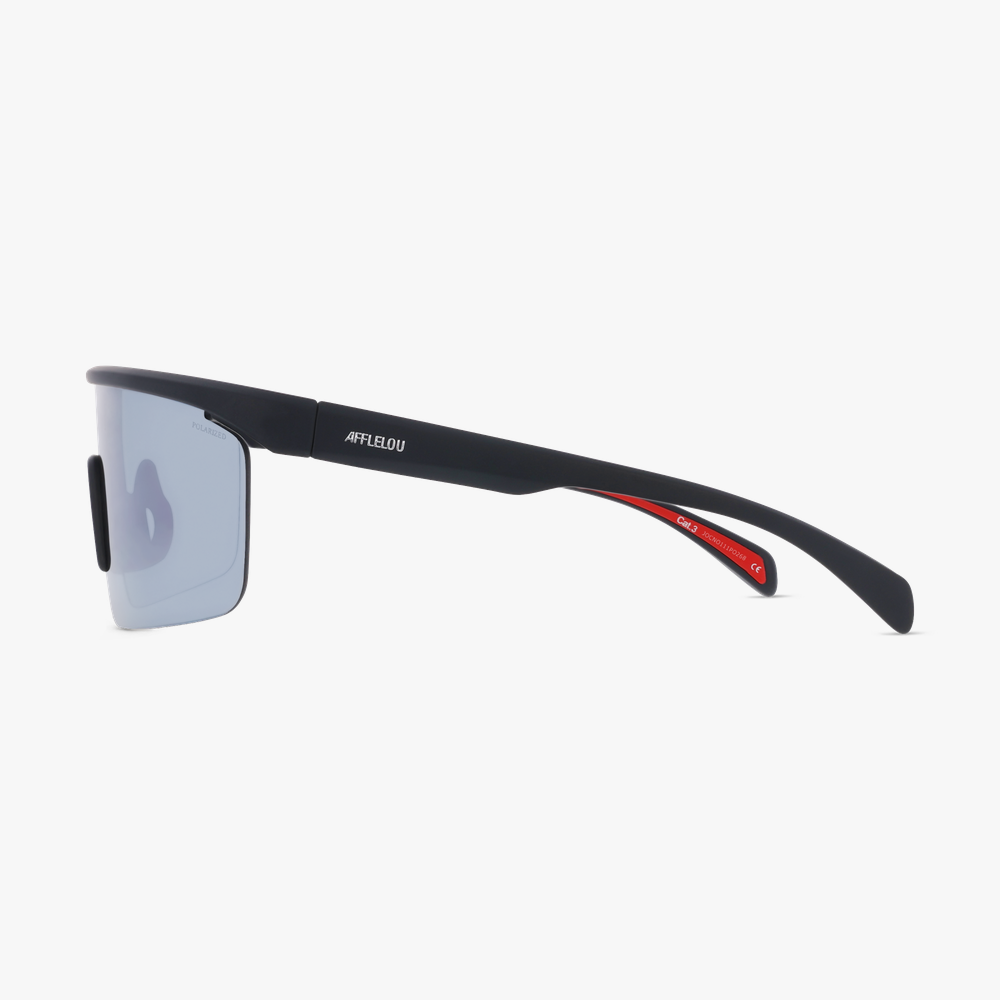 LUNETTES DE SOLEIL CANYON POLARIZED noir/rouge - Vue de face