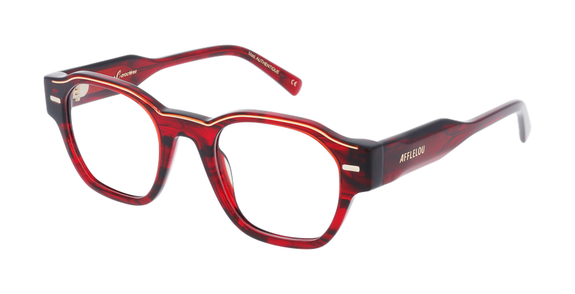 LUNETTES DE VUE CARACTERES FIL D'OR AUTHENTIQUE rouge - Vue de face