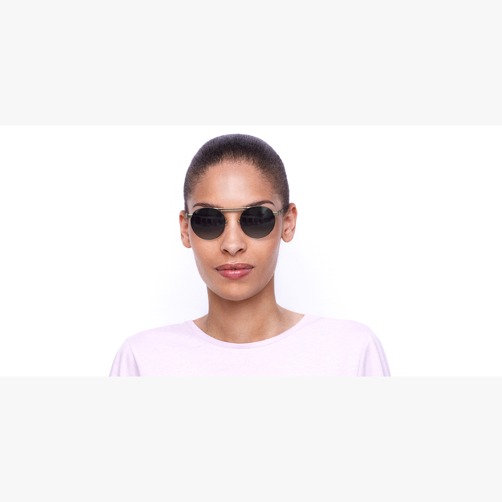 LUNETTES DE SOLEIL femme ROMY noir/doré - Vue de face