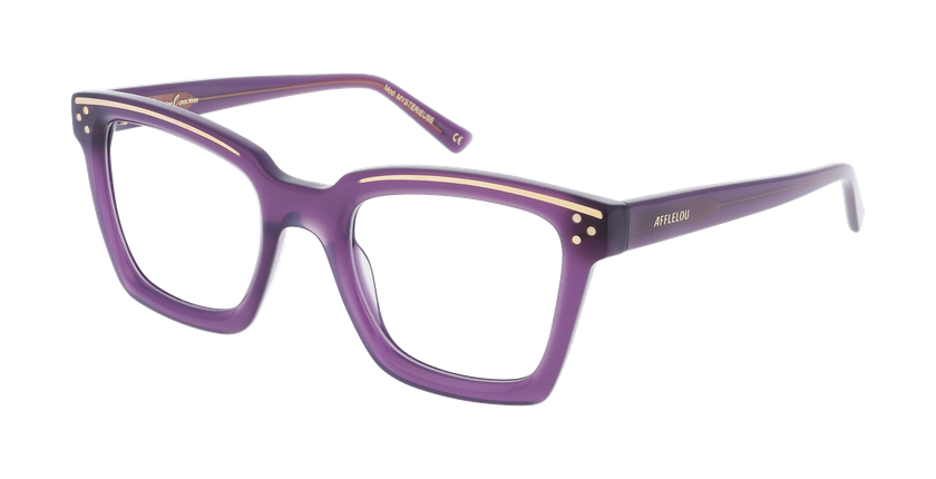 LUNETTES DE VUE femme CARACTERES FIL D'OR MYSTERIEUSE violet - Vue de face