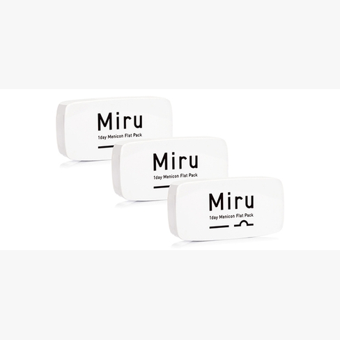 Lentilles de contact Miru 1day Menicon Flat Pack - 3*30 Vue de face