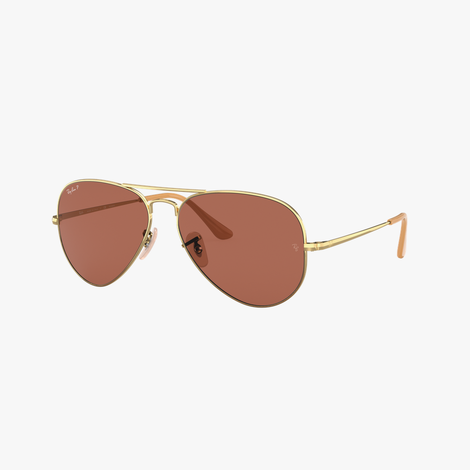 Lunettes de soleil 0RB3689 dorée - Vue de face