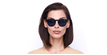 Óculos de sol senhora SLALOM POLARIZED BK preto/azul - Vista de frente