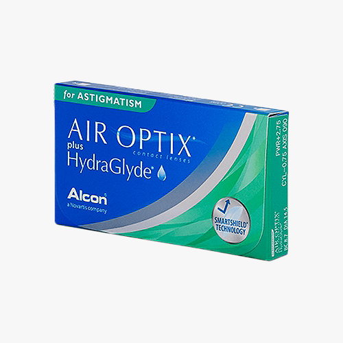 Lentilles de contact Air Optix Plus Hydraglyde For Astigmatism 3L - Vue de face