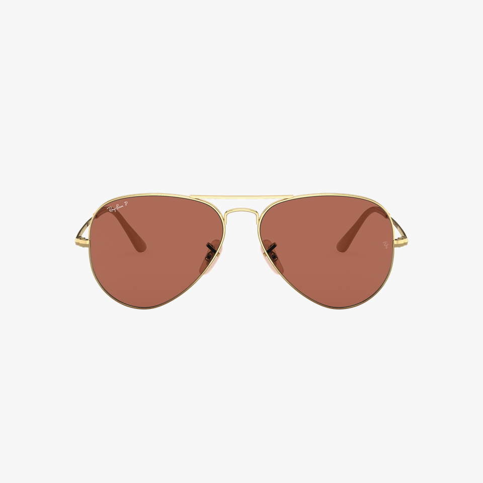 Lunettes de soleil 0RB3689 dorée - Vue de face